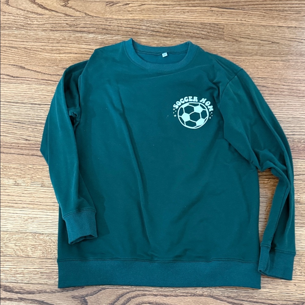 Green "Soccer Mom" Graphic Crewneck Sweatshirt